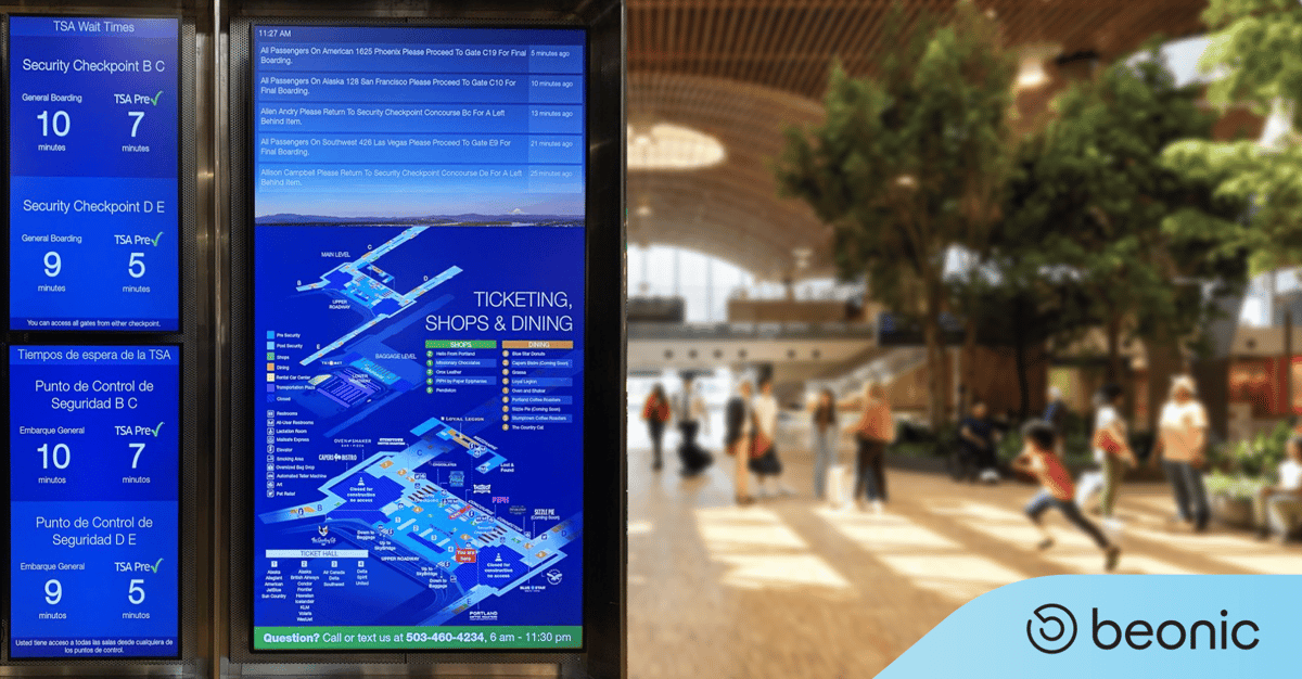 Cómo los datos en tiempo real y la IA de Beonic mejoraron la experiencia de seguridad en el Aeropuerto Internacional de Portland (PDX).